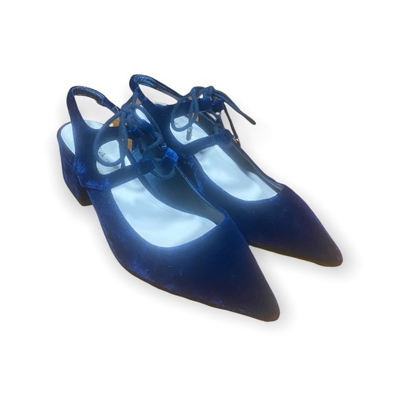 Zara Shoes - Blue Velvet Zara Heels